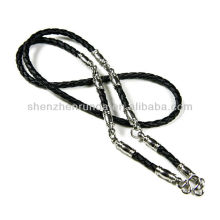 Stainless steel with leather chain necklace for men jewellery accesories